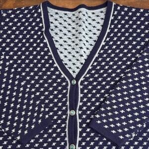 Vintage Women's WOOL Blend Cardigan Button up Sweater Made In Italy   Size XL ??